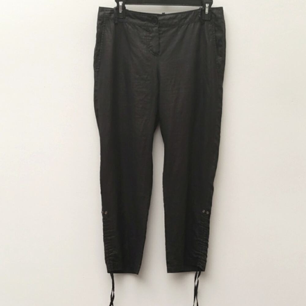 Alysi Black Tapered Pants Made in Italy Women's Size 6 Minimalist, Coastal